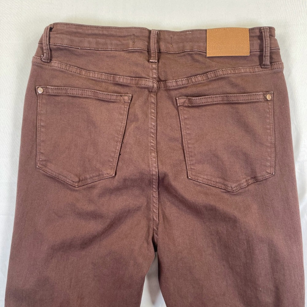 Judy Blue Garment Dyed Raw Hem Flare 13/31 Brown High Rise Stretch Jeans - Picture 10 of 12